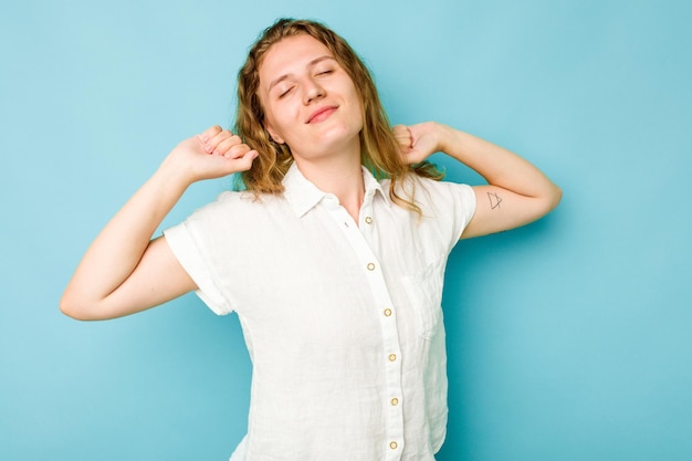 Stretching arms relaxed position