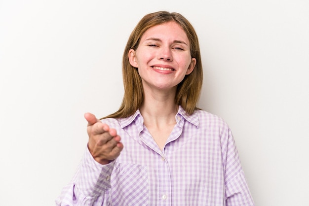 Stretching hand at camera in greeting gesture