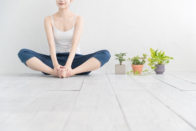 Stretching woman