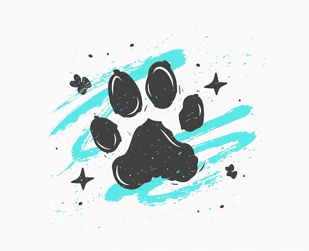 Photo a striking animal paw print on a vibrant background perfect for pet lovers and wildlife enthusiasts