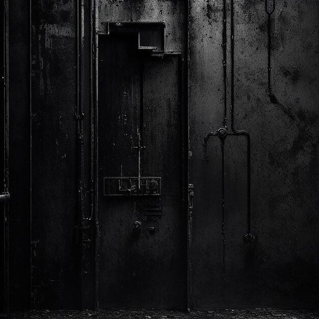 Photo a striking composition on a darkened canvas of black metal gritty texture industrial ruggedness