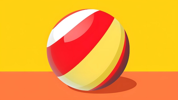 Striking graphic of a beach ball with colorful stripes