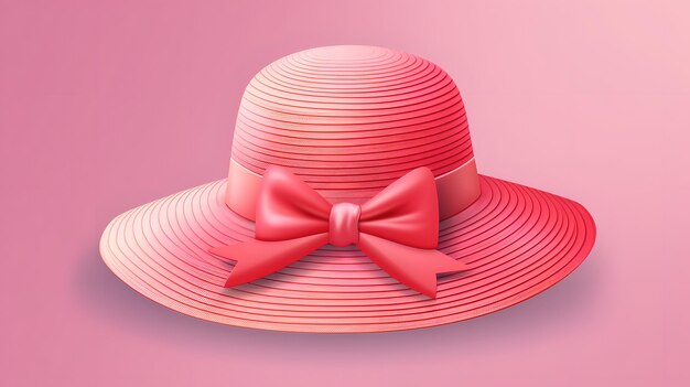 Striking icon of a beach hat with a bow