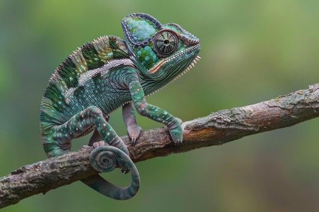 A striking image of a chameleon with independent e generative ai