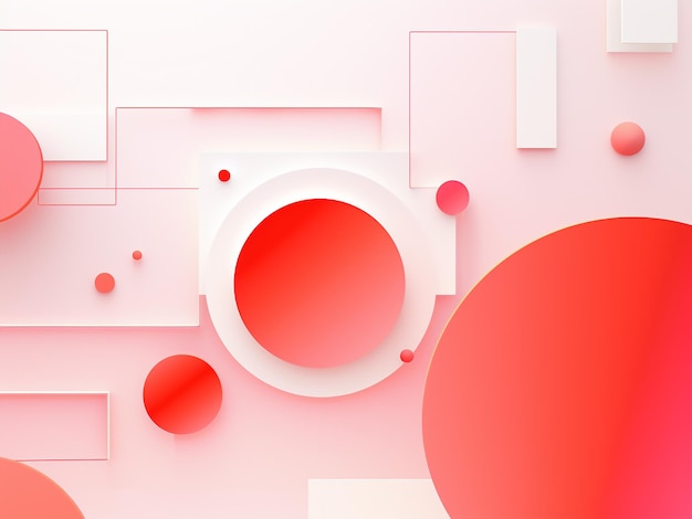 A striking image featuring abstract shapes on a red backdrop AI Generation