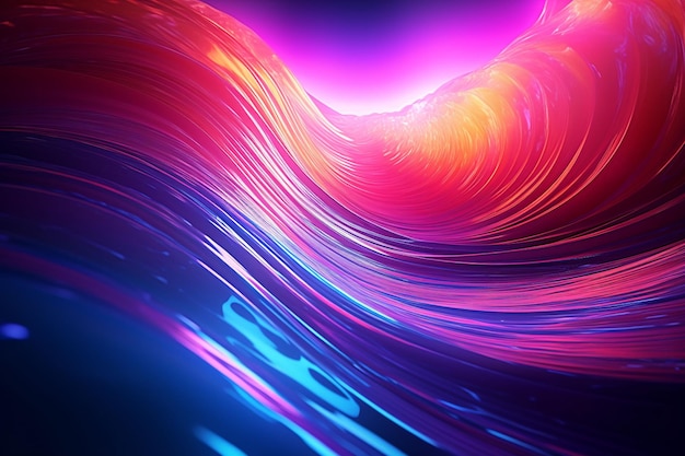 Striking neon wave background created with generative ai