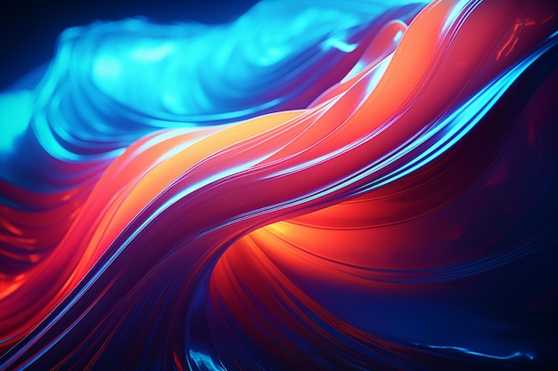 Striking neon wave background created with generative ai