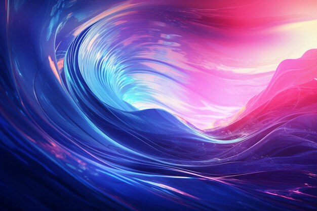 Photo striking neon wave background created with generative ai