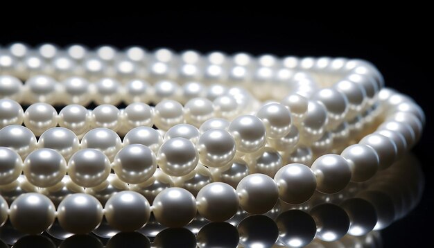 Photo a string of precious black pearls a hundred in all degree offset method