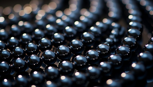 Photo a string of precious black pearls a hundred in all degree offset method
