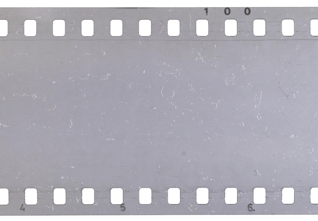 Photo strip of old celluloid film with dust and scratches