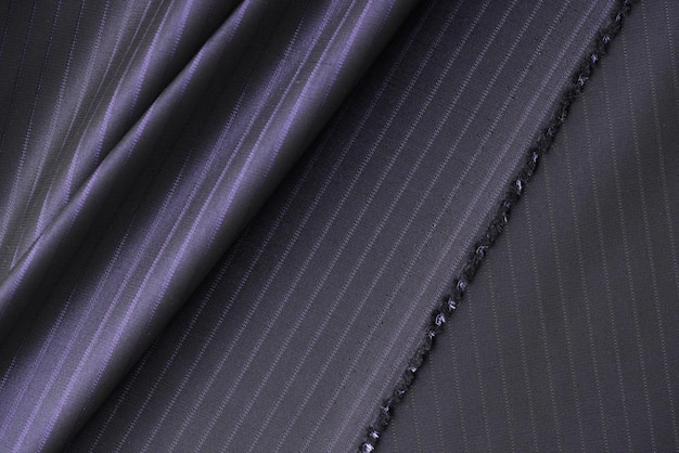 Striped black fabric close up