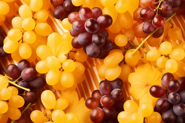 Striped bright background fresh natural fruits grapes