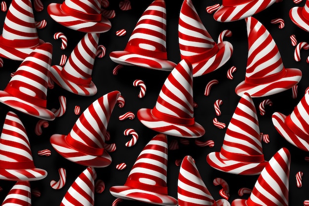 Striped candy canes red and white background