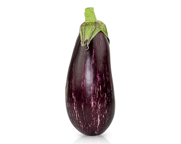 Striped eggplant isolated White background