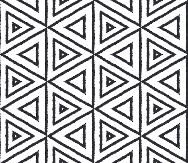 Striped hand drawn pattern Black symmetrical