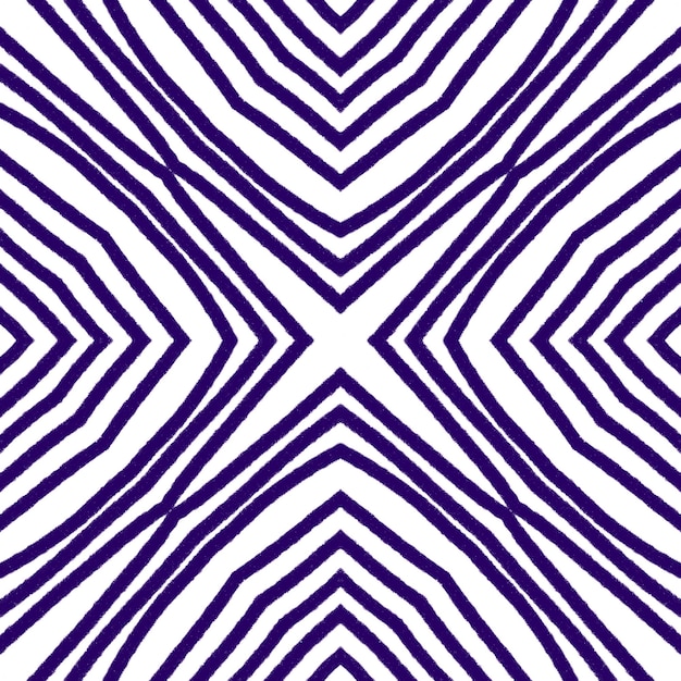 Striped hand drawn pattern Purple symmetrical