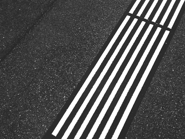 Photo striped marking on railroad station platform