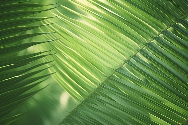 Striped of palm leaf Abstract green texture background