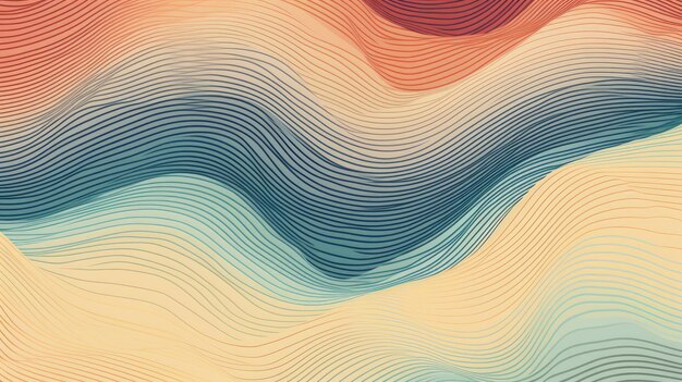 Photo striped pattern with thin wavy lines in a soft color scheme ai generated