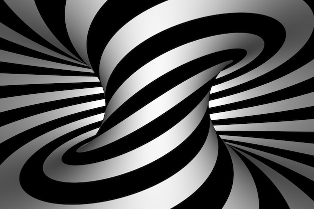 Photo striped tourus hole. 3d illustration
