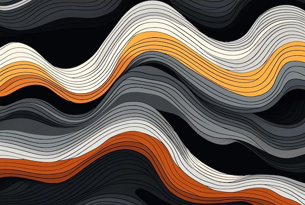 a striped and white background with orange and black lines