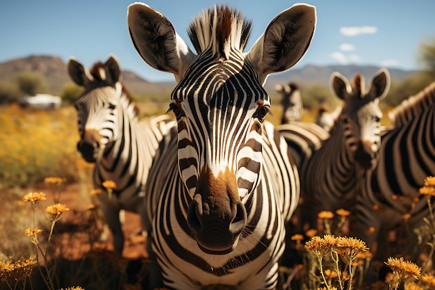 아프리카의 줄무 제브라 (African striped zebra)