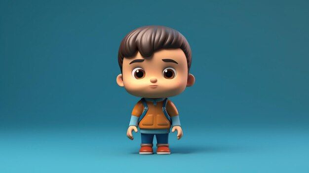 stripfiguur 3D-model 3D-vectorillustratie schattige jongen