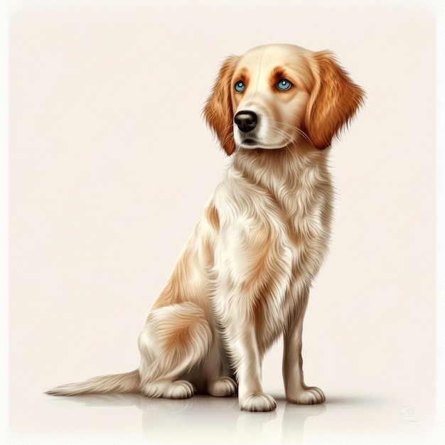 Stripfiguur van hond witte achtergrond vectorillustratie Gemaakt door AIArtificial intelligence