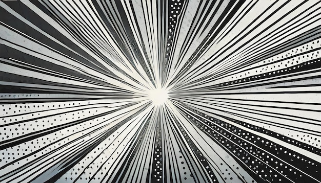 Foto strippagina met zwarte lijnen sjabloon met flits explosie stralen effect textuur