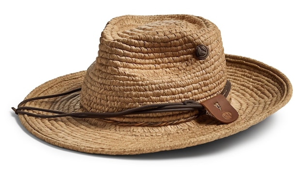 Stro cowboyhoed beige rand zomerse elegantie gegenereerd door AI