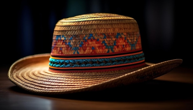 Strohoed fedora cowboymode voor heren, zomerse elegantie gegenereerd door kunstmatige intelligentie