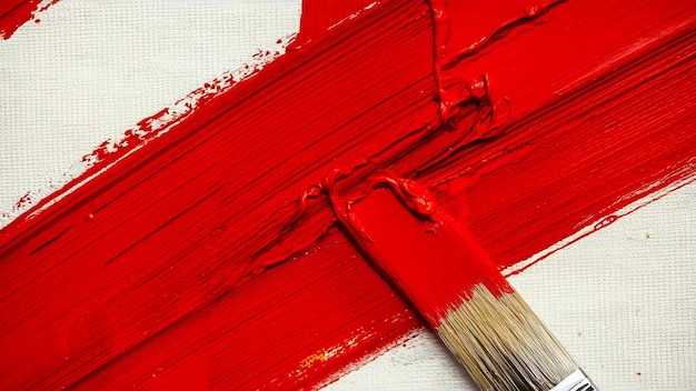 Stroke of bright red paint