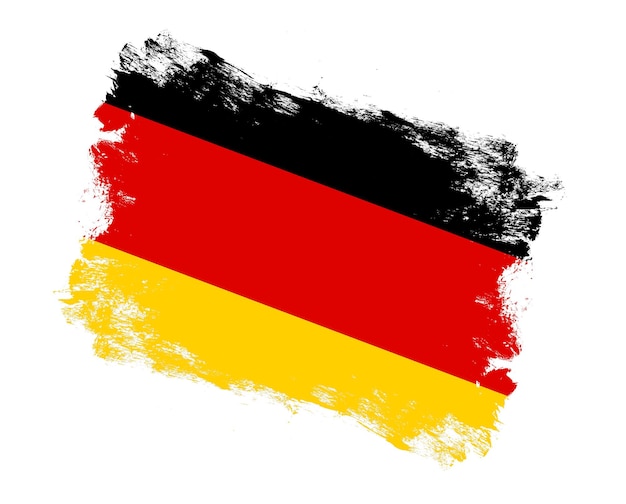 Photo stroke brush painted flag of germany on white background