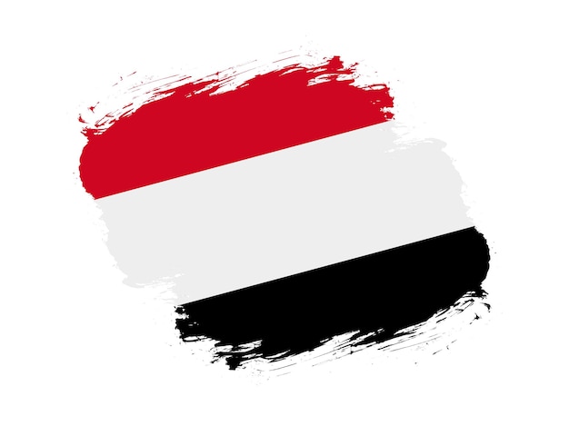 Stroke brush textured flag of egypt on white background