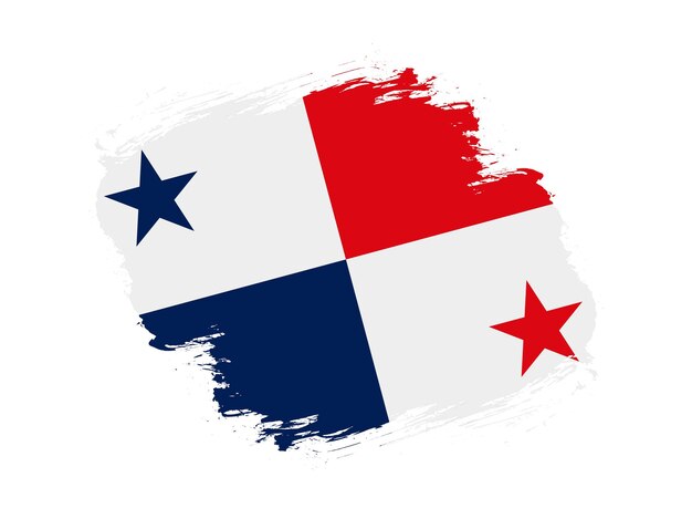 Stroke brush textured flag of panama on white background