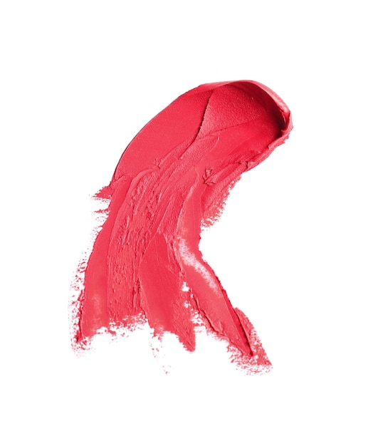 Stroke of lipstick on white background top view