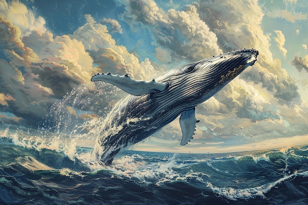 Stroll along the serene coastlines where humpback generative ai