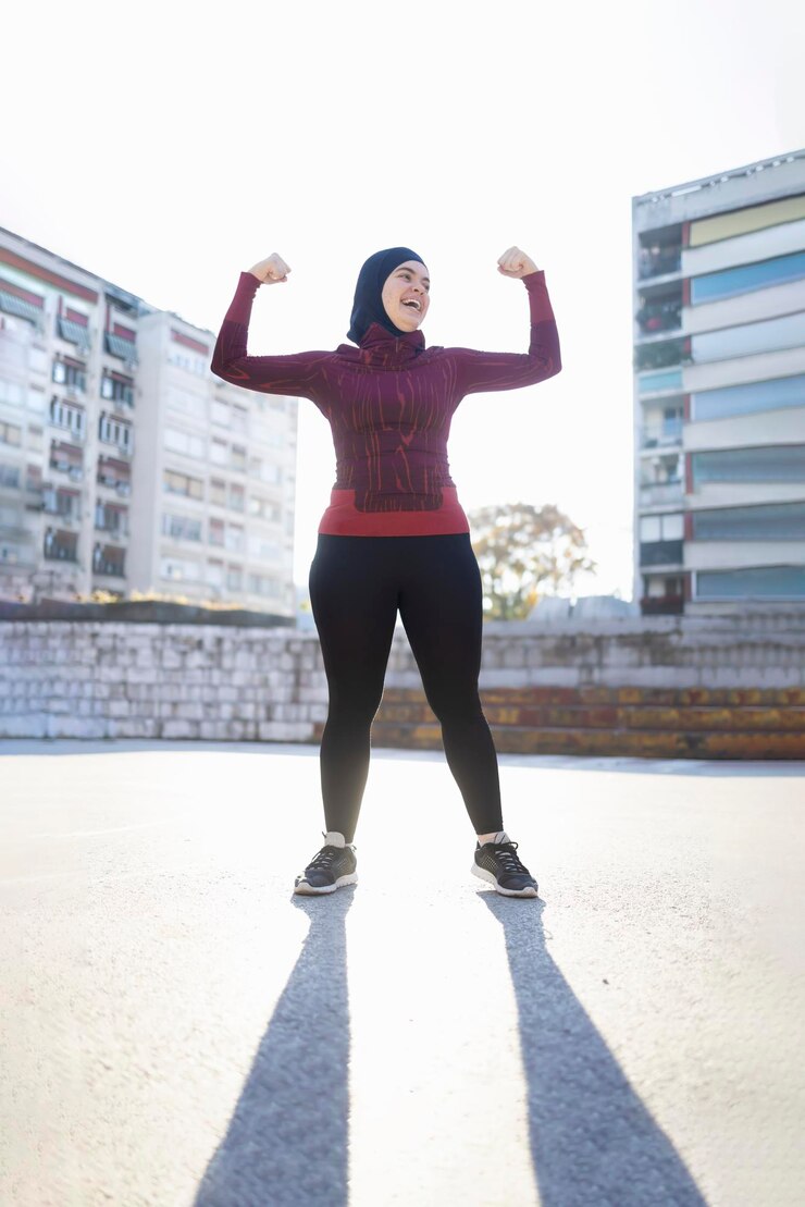 Strong and amazing woman showing her inner strength and determination