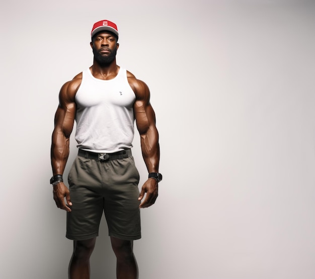 Photo strong athletic man generative ai