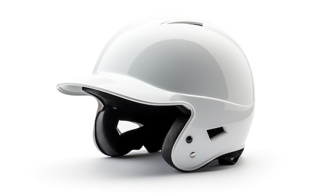 Фото Сильный шлем белого цвета, изолированный на белом фоне