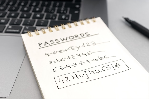 Strong computer security password concept