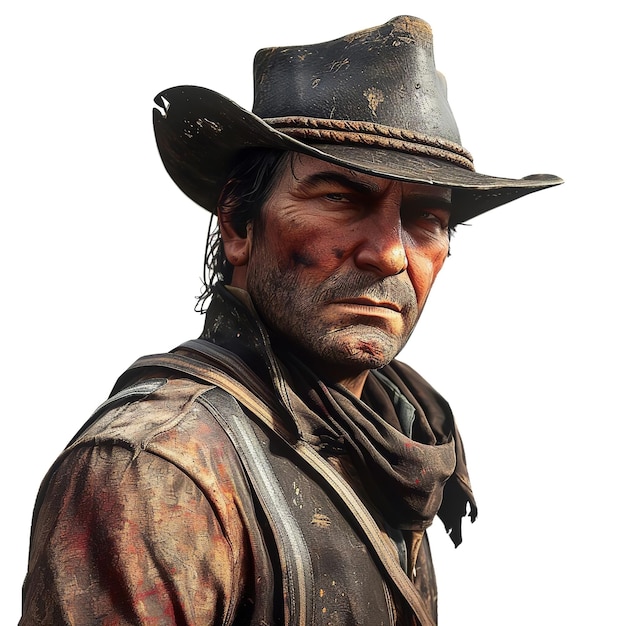 Photo strong javier escuella red dead redemption isolated on white background