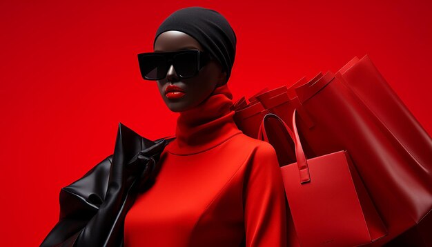 Strong red and black ecommerce image