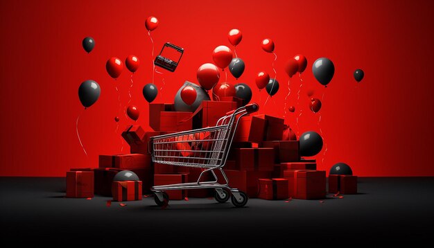 strong red and black ecommerce image