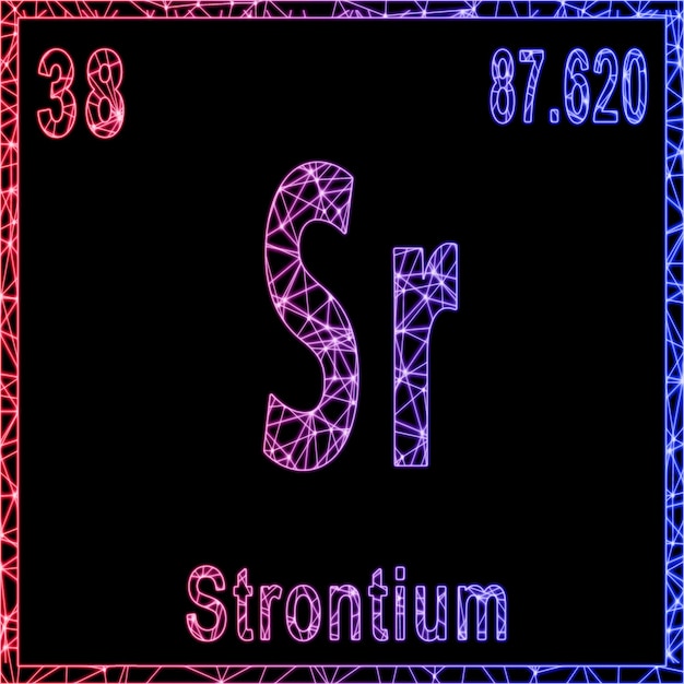 Strontium chemical element Sign with atomic number and atomic weight