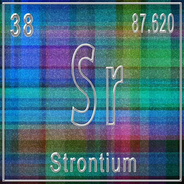 Strontium scheikundig element Teken met atoomnummer en atoomgewicht