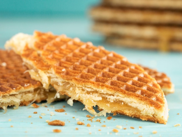 Stroopwafels 또는 카라멜 네덜란드 와플