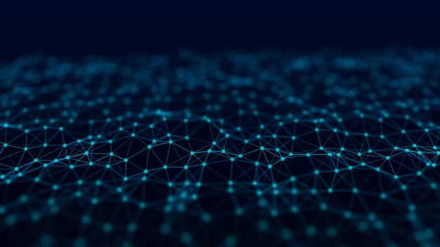 The structure of the network connection of points and lines Data technology Digital background 3D rendering