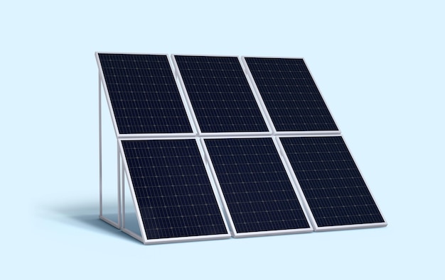 사진 고립 된 태양 전지 패널의 구조